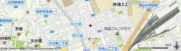 東京都大田区仲池上2丁目21周辺の地図