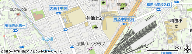 東京都大田区仲池上2丁目6周辺の地図