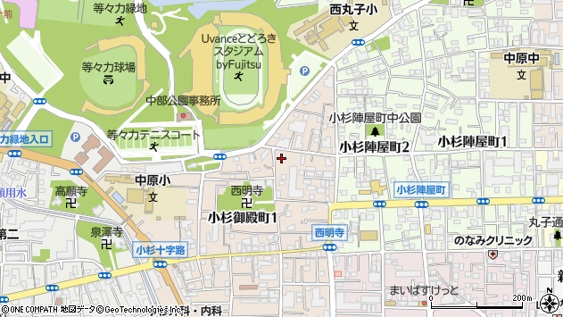 〒211-0068 神奈川県川崎市中原区小杉御殿町の地図