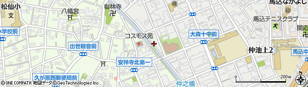 東京都大田区仲池上2丁目25周辺の地図