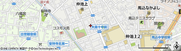 東京都大田区仲池上2丁目23周辺の地図