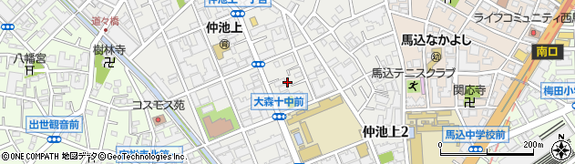 東京都大田区仲池上2丁目12周辺の地図
