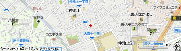 東京都大田区仲池上周辺の地図