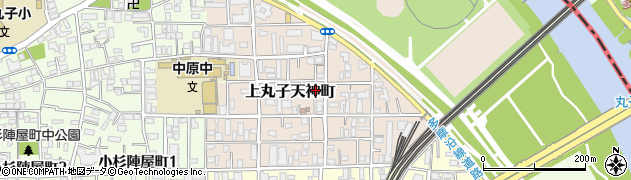 神奈川県川崎市中原区上丸子天神町周辺の地図
