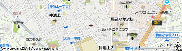 東京都大田区仲池上2丁目3周辺の地図