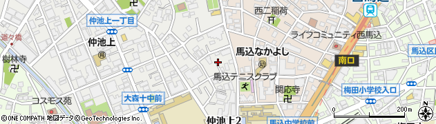 東京都大田区仲池上2丁目2周辺の地図