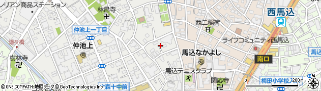 東京都大田区仲池上2丁目1周辺の地図