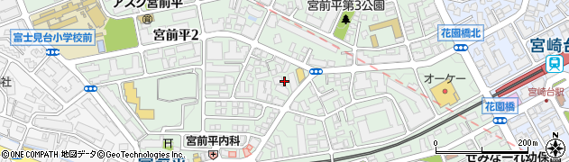 神奈川県川崎市宮前区宮前平周辺の地図