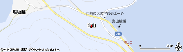 福井県若狭町（三方上中郡）海山周辺の地図