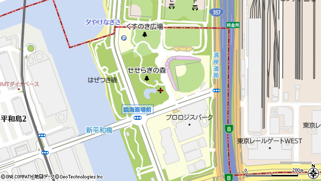 〒143-0001 東京都大田区東海の地図
