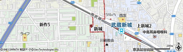 神奈川県川崎市中原区新城1026周辺の地図