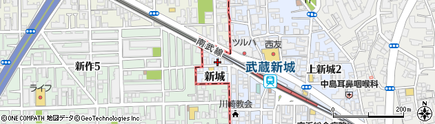 神奈川県川崎市中原区新城1011周辺の地図