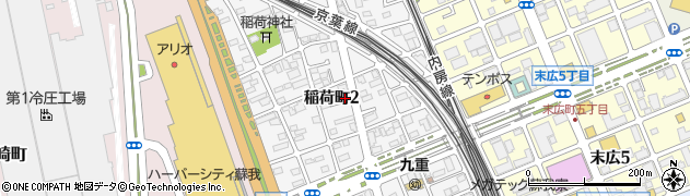 千葉県千葉市中央区稲荷町周辺の地図