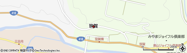 岐阜県山県市笹賀周辺の地図