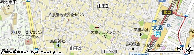 東京都大田区山王周辺の地図