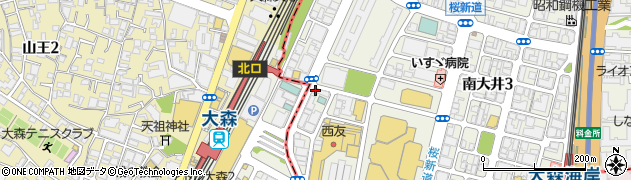 松屋大森北口店周辺の地図