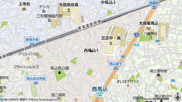 〒143-0026 東京都大田区西馬込の地図
