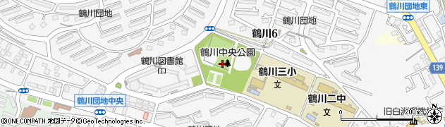 鶴川球場　管理事務所周辺の地図