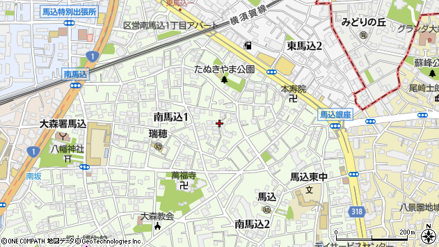 〒143-0025 東京都大田区南馬込の地図