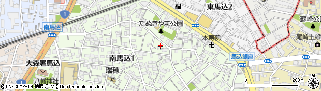 東京都大田区南馬込1丁目25周辺の地図
