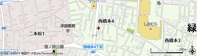 神奈川県相模原市緑区西橋本4丁目周辺の地図
