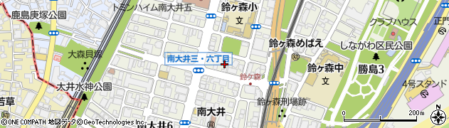 東京都品川区南大井周辺の地図