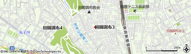 東京都大田区田園調布周辺の地図