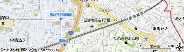 東京都大田区南馬込1丁目5周辺の地図