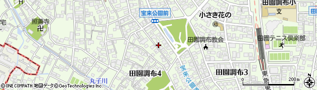 東京都大田区田園調布4丁目8周辺の地図