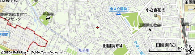 東京都大田区田園調布4丁目周辺の地図
