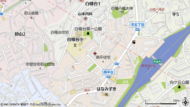 〒216-0024 神奈川県川崎市宮前区南平台の地図