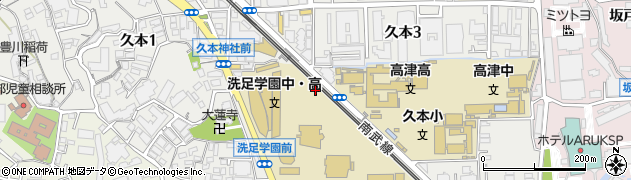 神奈川県川崎市高津区久本周辺の地図