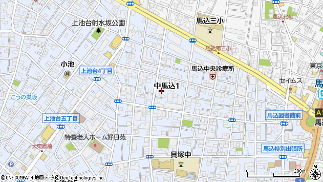 〒143-0027 東京都大田区中馬込の地図