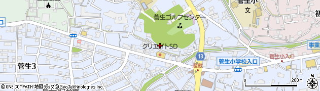 神奈川県川崎市宮前区菅生周辺の地図
