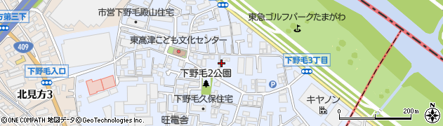 神奈川県川崎市高津区下野毛周辺の地図
