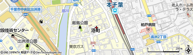 千葉県千葉市中央区港町周辺の地図