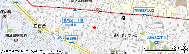 東京都大田区北馬込1丁目周辺の地図