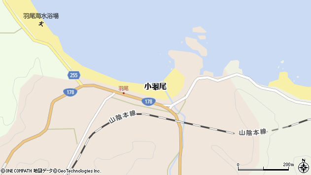 〒681-0013 鳥取県岩美郡岩美町小羽尾の地図