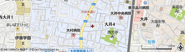 東京都品川区大井4丁目18周辺の地図
