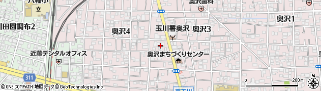 東京都世田谷区奥沢3丁目13周辺の地図