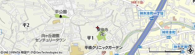 平寺山公園周辺の地図