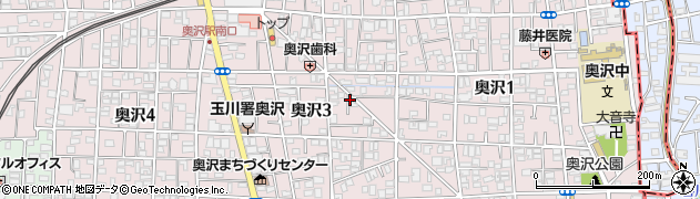 東京都世田谷区奥沢3丁目23周辺の地図