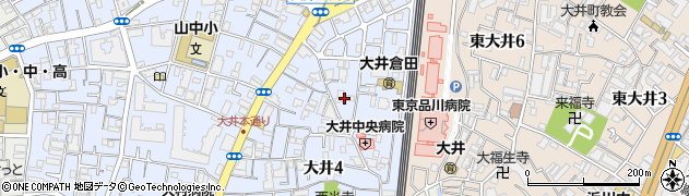 東京都品川区大井4丁目周辺の地図