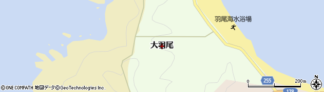 鳥取県岩美町（岩美郡）大羽尾周辺の地図