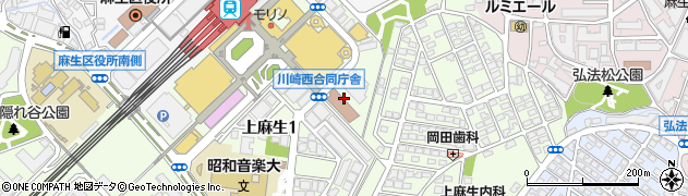 東京入国管理局横浜支局川崎出張所周辺の地図