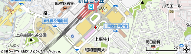 新百合丘駅前周辺の地図