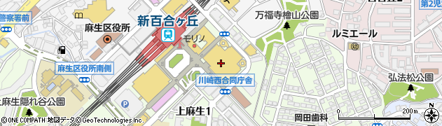 ティップネス新百合ケ丘店周辺の地図