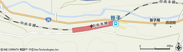 笹子駅周辺の地図