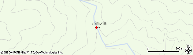 小西ノ滝周辺の地図