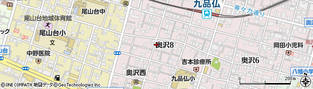 東京都世田谷区奥沢8丁目周辺の地図